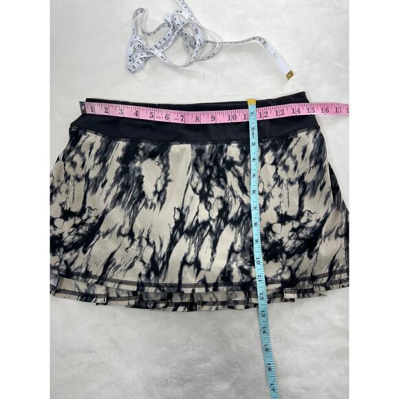 Lululemon Womens 6 / S Pace Setter Skort Black Cream Stretch Pull On Golf Tennis - Picture 7 of 7